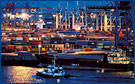 Bild: Der Hamburger Hafen am Abend