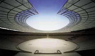 Modell des umgebauten Berliner Olympiastadions.