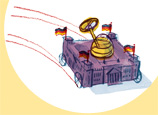 Reichstagsgebäude auf Rädern.