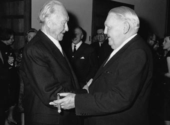 Gratulation Konrad Adenauers an Ludwig Erhard zu dessen 67. Geburtstag - 1964