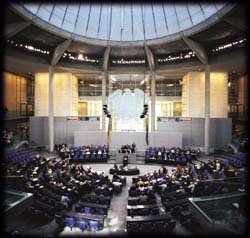Plenarsaal im Bundestag.