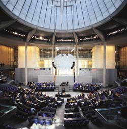 Plenarsaal im Bundestag.