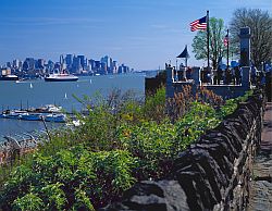 Blick über den Hudson nach Manhattan, New York City