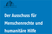 Cover Infoflyer: Ausschuss für Menschenrechte und humanitäre Hilfe