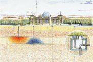 Illustration: Kalt- und Warmwasserspeicher unter dem Reichstagsgebude