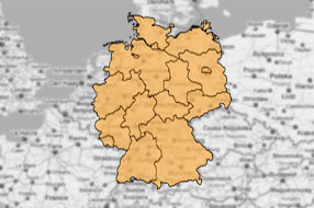 Karte der Bundesrepublik Deutschland mit Ländergrenzen