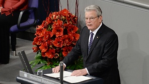 Bundespräsident Joachim Gauck während seiner Gedenkrede
