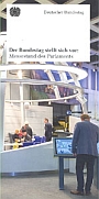 Flyer: Der Bundestag stellt sich vor - Messestand des Parlaments