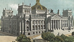 Reichstagsgebäude (erbaut von Paul Wallot,1884-94) Gesamtansicht - Farbdruck von 1896