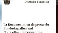 Dépliant: Documentation de presse du Bundestag allemand