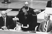 Rita Süssmuth während einer Rede im Deutschen Bundestag.
