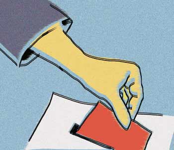 Illustration zur Stimmabgabe.