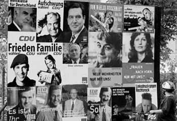 Plakate zur Bundestagswahl 1998.