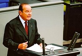 Präsident Chirac am Rednerpult