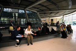 Pause auf der Fraktionsebene des Reichstagsgebäudes.