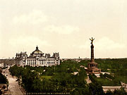 Bild: Historische Ansicht des Königsplatzes mit Siegessäule und Reichstagsgebäude um 1900