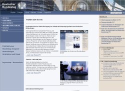 Homepage des Deutschen Bundestages