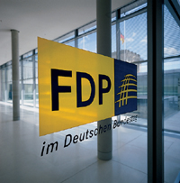 Tür zu den Räumen der FDP-Fraktion