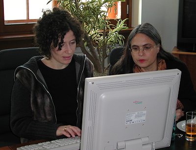 Fotografie von Christa Nickels, BÜNDNIS 90/DIE GRÜNEN, am PC während der Onlinekonferenz