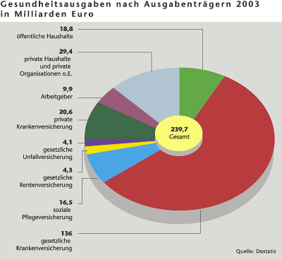 Grafik: Gesundheitsausgaben nach Ausgabenträgern 2003