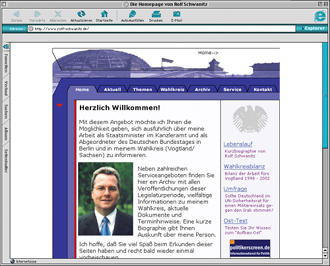 Der Internet-Auftritt von Rolf Schwanitz