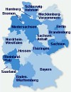 Grafik: Deutschlandkarte mit Wählerkreisen