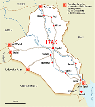 Karte vom Irak