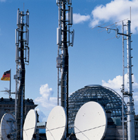 Antennen auf dem Reichstagsgebäude