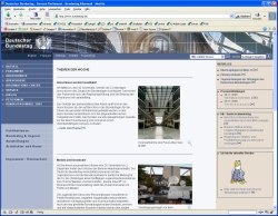 Screen-shot des Internetauftritts des Deutschen Bundestages