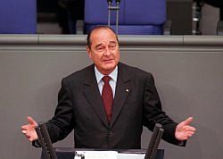 Staatspräsident Chirac am Rednerpult