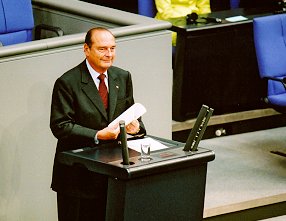 Monsieur Jacques Chirac devant le Bundestag allemand