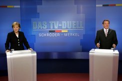Foto: Kanzlerkandidaten beim TV-Duell