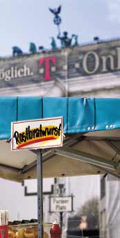 Ansichten vom Fast-Food-Stand am Pariser Platz.