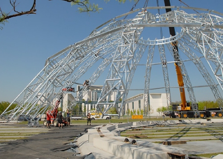 Bau der Bundestagsarena vor dem Paul-Löbe-Haus