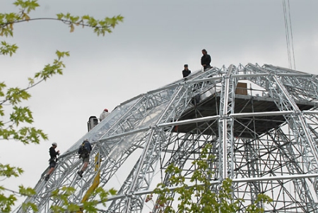 Bau der Bundestagsarena vor dem Paul-Löbe-Haus