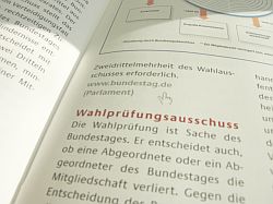 Broschüre Parlamentsdeutsch: Wahlprüfungsausschuss