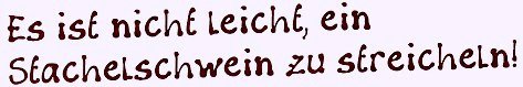 Grafik: Es ist nicht leicht, ein Stachelschwein zu streicheln!