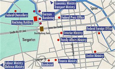 Location of the parliamentary buildings in Berlin