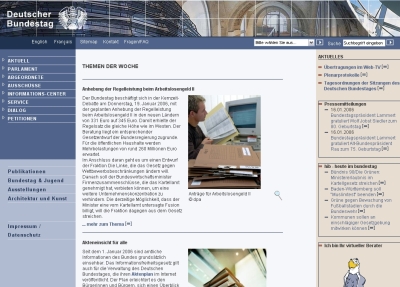 Homepage von 2004 bis heute
