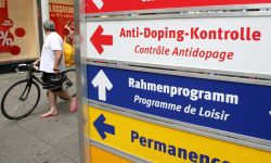 Hinweisschild Anti-Doping-Kontrolle