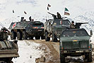 Unterwegs in schwerem Gelände: Deutscher Konvoi der ISAF-Schutztruppe in Afghanistan.