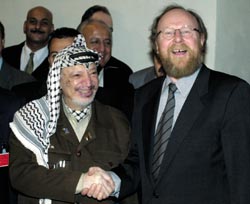 Yassir Arafat und Bundestagspräsident Wolfgang Thierse