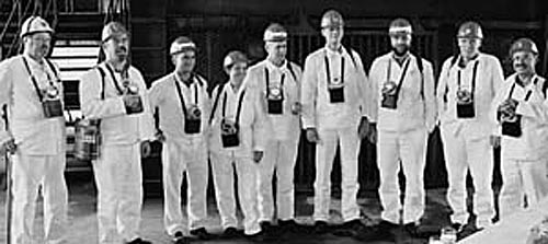 Gruppenfoto der Teilnehmer der Grubenfahrt in Bischofferode