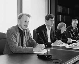 Von links nach rechts Minister Jürgen Trittin, Dietrich Brockhagen, Simone Probst, Christoph Matschie