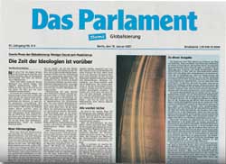 Die Wochenzeitung "Das Parlament".