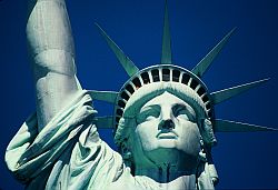Blick auf den Kopf der Statue of Liberty