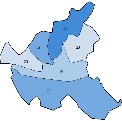 15. Wahlperiode: Wahlkreise in Hamburg