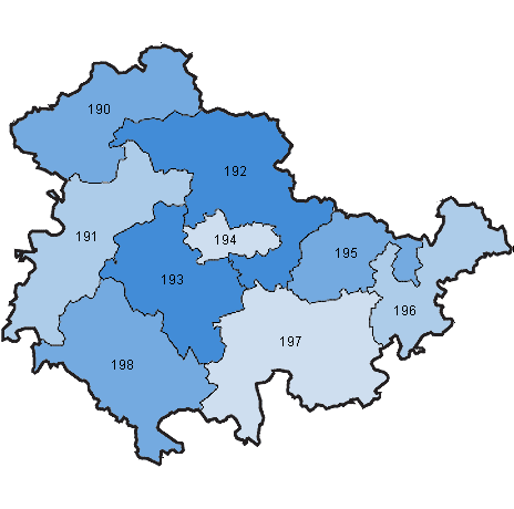 16. Wahlperiode: Wahlkreise in Thüringen