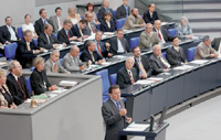 Die Bundesratsbank im Bundestag