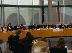 A committee meeting in the Europa Room